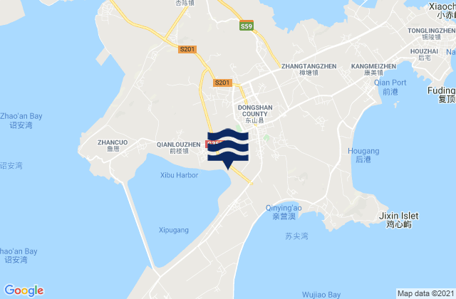 Carte des horaires des marées pour Xipu, China