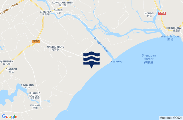 Carte des horaires des marées pour Xixi, China