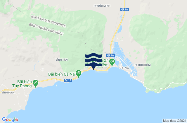 Carte des horaires des marées pour Xã Nhị Hà, Vietnam