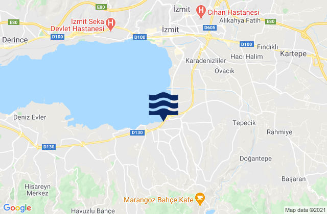 Carte des horaires des marées pour Yakacık, Turkey
