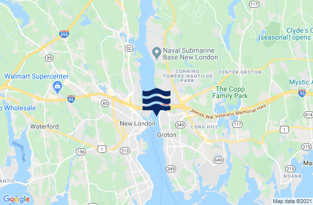 Carte des horaires des marées pour Yale Boathouse, United States