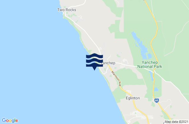 Carte des horaires des marées pour Yanchep Beach, Australia