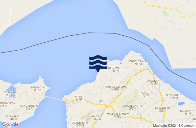 Carte des horaires des marées pour Yangsa, South Korea