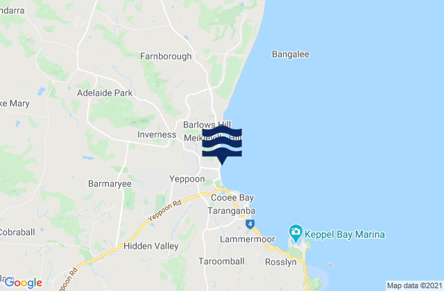 Carte des horaires des marées pour Yeppoon Beach, Australia