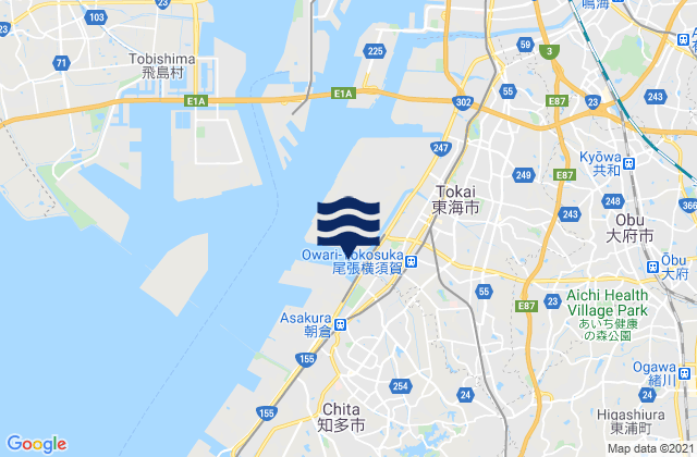 Carte des horaires des marées pour Yokosuka-kō, Japan
