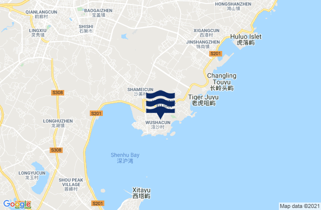 Carte des horaires des marées pour Yongning, China