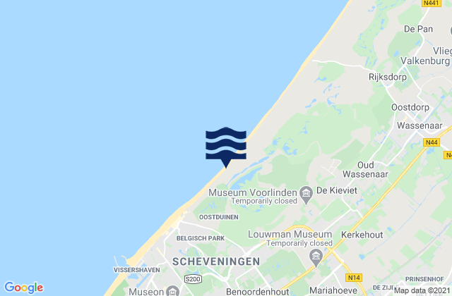 Carte des horaires des marées pour Ypenburg, Netherlands