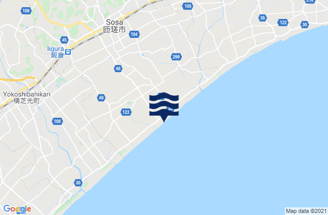 Carte des horaires des marées pour Yōkaichiba, Japan
