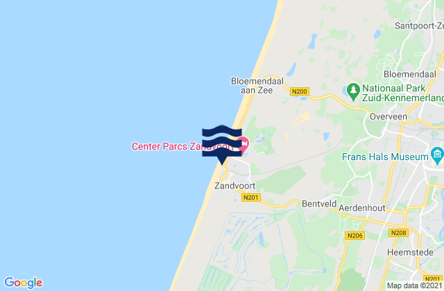 Carte des horaires des marées pour Zandvoort, Netherlands
