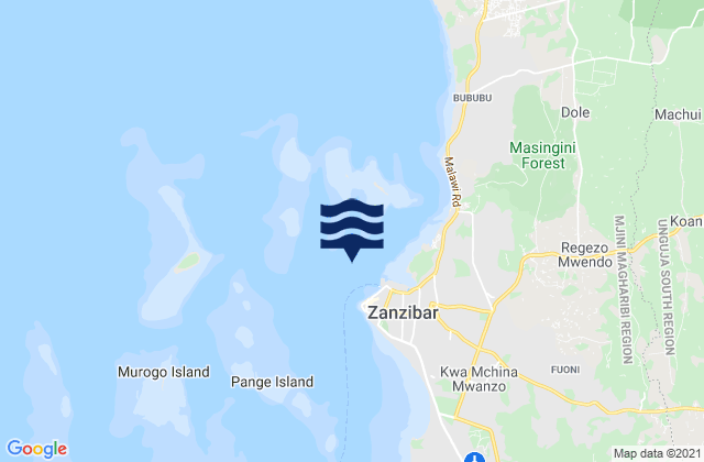 Carte des horaires des marées pour Zanzibar Zanzibar Island, Tanzania