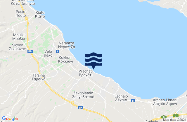 Carte des horaires des marées pour Zevgolateió, Greece