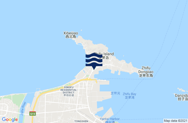 Carte des horaires des marées pour Zhifudao, China