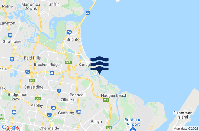 Carte des horaires des marées pour Zillmere, Australia