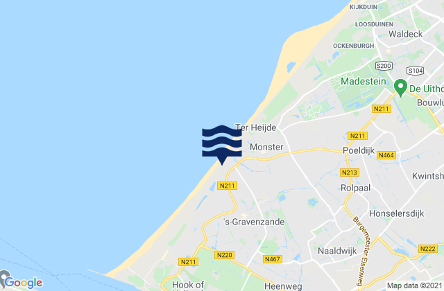 Carte des horaires des marées pour 's-Gravenzande, Netherlands