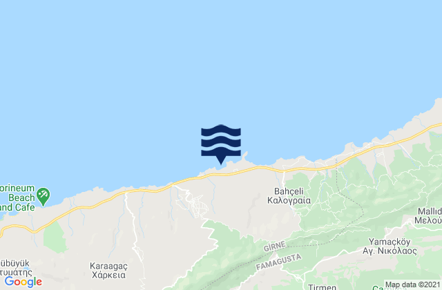 Carte des horaires des marées pour Ágios Charíton, Cyprus