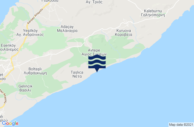 Carte des horaires des marées pour Ágios Symeón, Cyprus