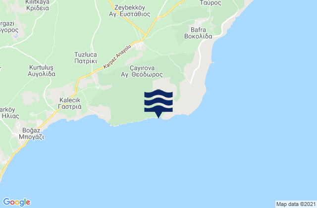 Carte des horaires des marées pour Ágios Theódoros, Cyprus