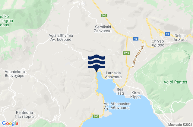 Carte des horaires des marées pour Ámfissa, Greece