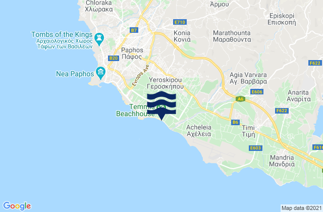 Carte des horaires des marées pour Ármou, Cyprus