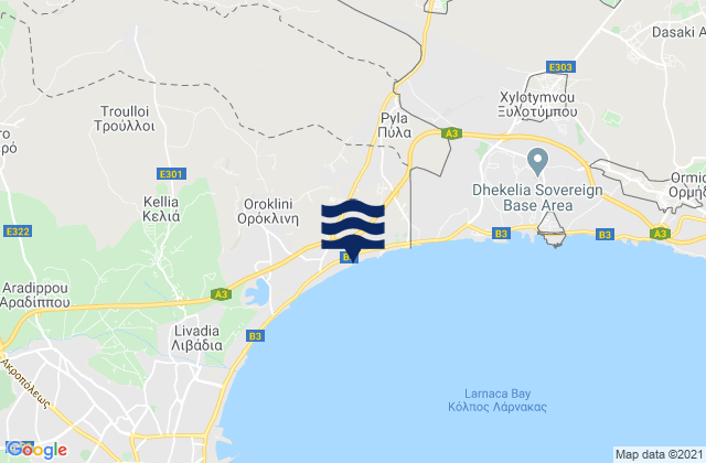 Carte des horaires des marées pour Ársos, Cyprus
