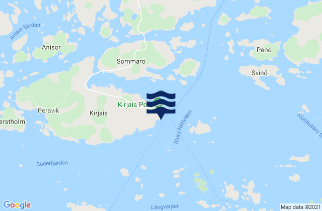 Carte des horaires des marées pour Åboland-Turunmaa, Finland