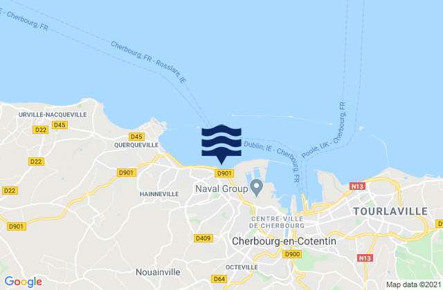 Carte des horaires des marées pour Équeurdreville-Hainneville, France