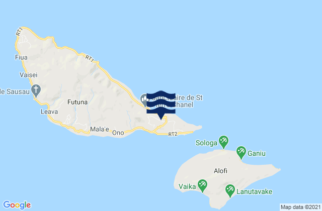 Carte des horaires des marées pour Îles de Hoorn, Wallis and Futuna