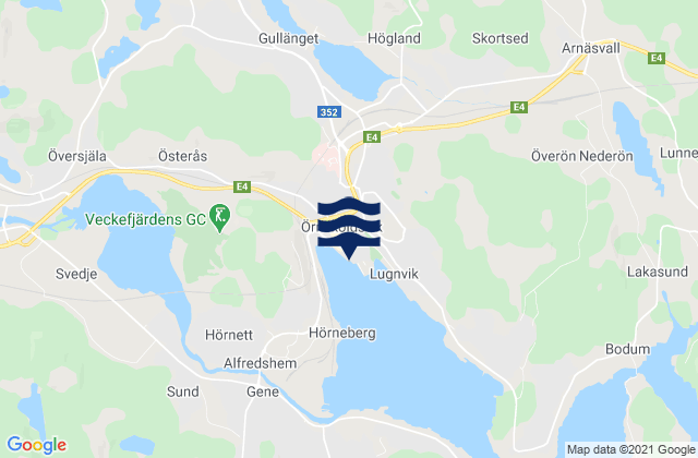 Carte des horaires des marées pour Örnsköldsvik, Sweden