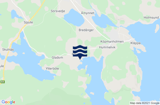 Carte des horaires des marées pour Örnsköldsviks Kommun, Sweden