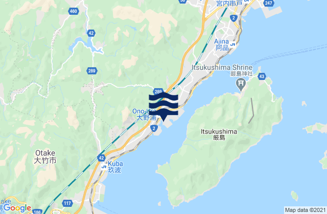 Carte des horaires des marées pour Ōno-hara, Japan