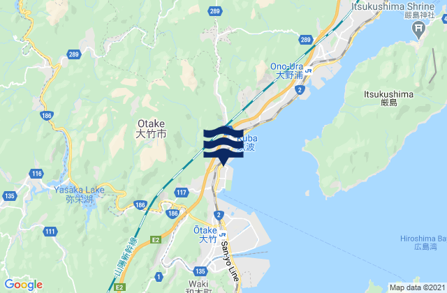 Carte des horaires des marées pour Ōtake-shi, Japan