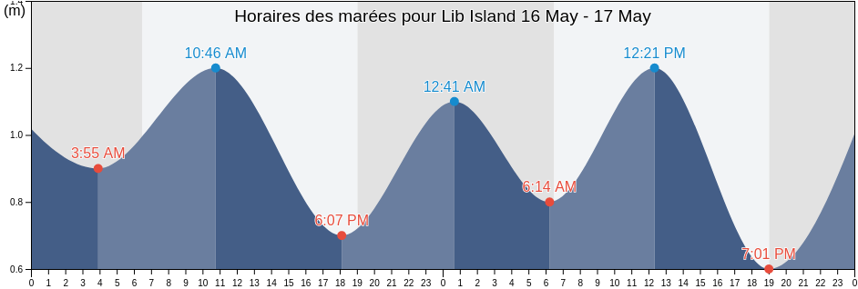 Horaires des marées pour Lib Island, Marshall Islands