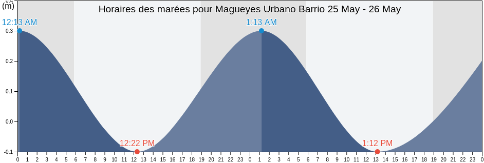 Horaires des marées pour Magueyes Urbano Barrio, Ponce, Puerto Rico