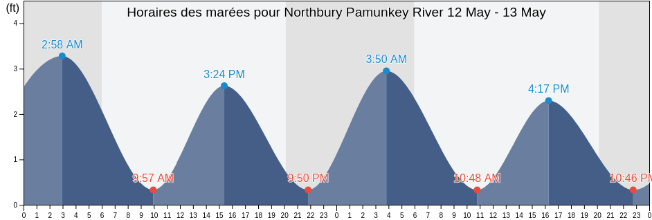 Horaires des marées pour Northbury Pamunkey River, King William County, Virginia, United States