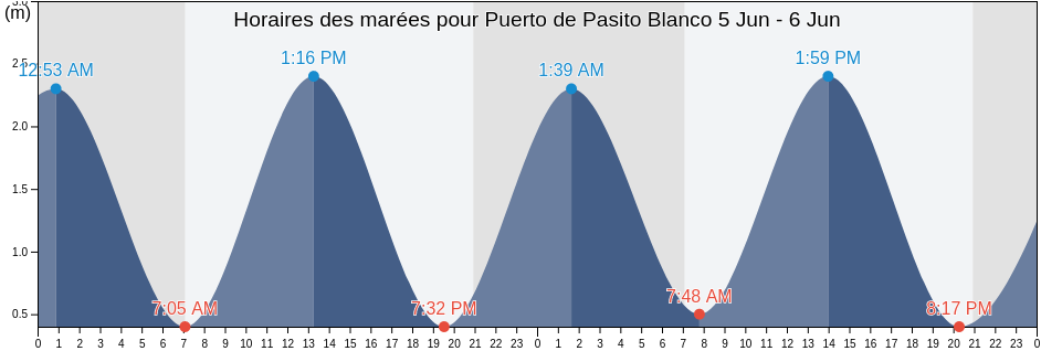 Horaires des marées pour Puerto de Pasito Blanco, Provincia de Las Palmas, Canary Islands, Spain