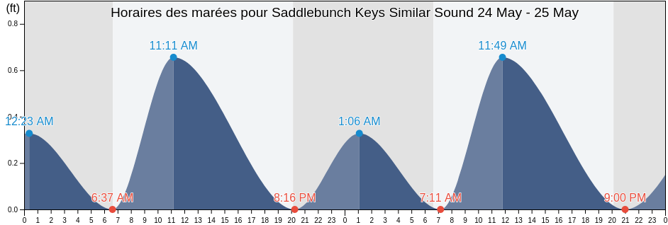 Horaires des marées pour Saddlebunch Keys Similar Sound, Monroe County, Florida, United States