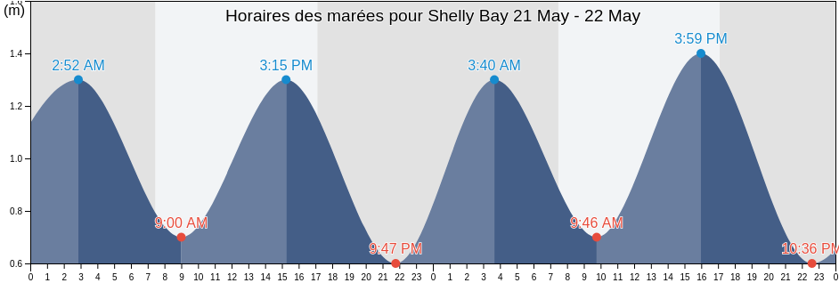 Horaires des marées pour Shelly Bay, New Zealand