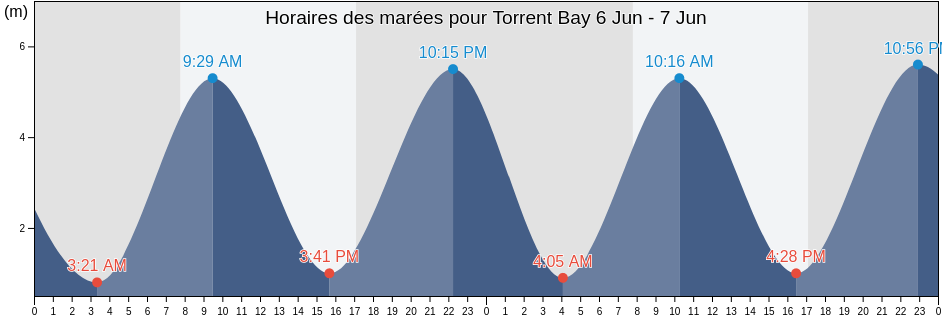 Horaires des marées pour Torrent Bay, New Zealand