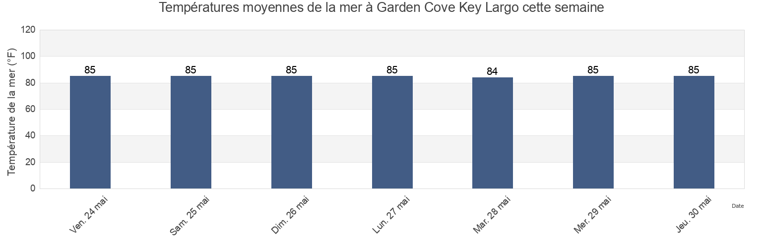 Températures moyennes de la mer à Garden Cove Key Largo, Miami-Dade County, Florida, United States cette semaine